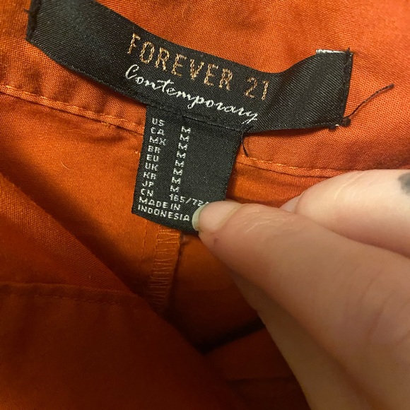 Burnt Orange Red High Waisted Midi Skirt - Picture 3 of 3